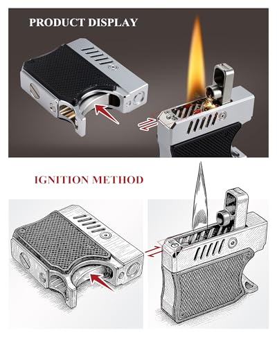 Encendedor de queroseno metálico clásico, recargable miniatura 5