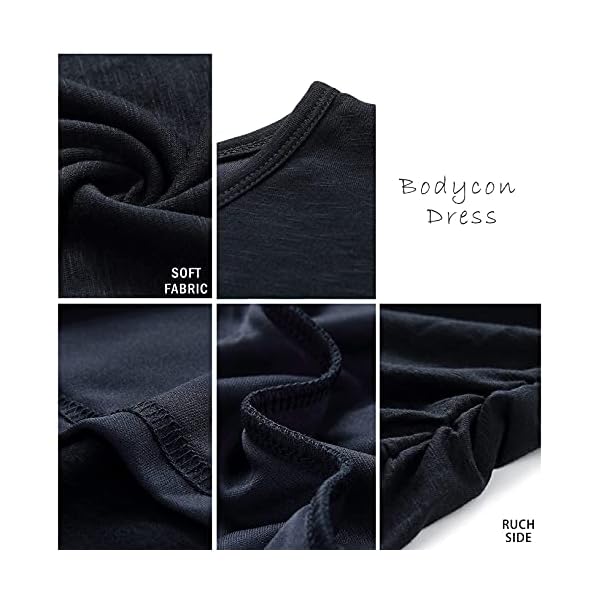 BTFBM-Womens-2021-Casual-Crew-Neck-Short-Sleeve-Ruched-Stretchy-Bodycon-T-Shirt-Short-Mini-Dress BTFBM Women's 2023 Summer Casual Beach Dresses Crew Neck Short Sleeve Wrap Party Club Mini Ruched Bodycon T Shirt Dress(Black, Medium)