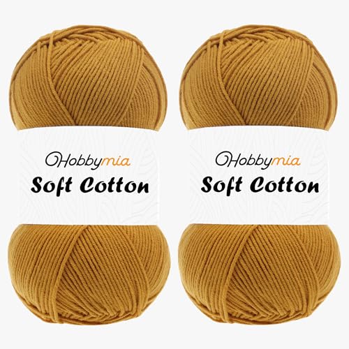 HobbyMia Soft Cotton Blend Crochet Yarn – Sport Weight Yarn