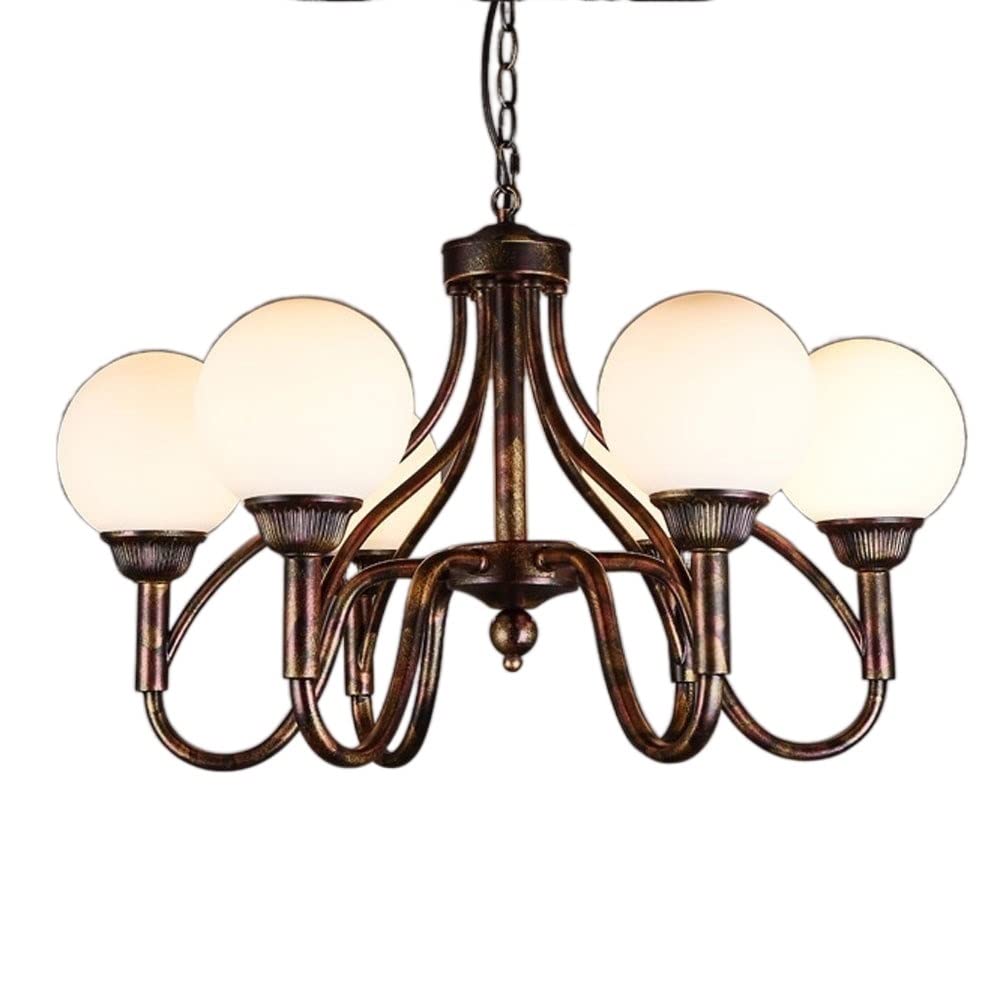 Lustre Rétro en Verre pour Éclairer un Grand Salon Vintage Chic