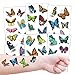 6 Fogli 3D Flash Farfalla Tatuaggi temporanei per Bambini, Impermeabile Finti Tatuaggio Tattoos Adesivi per Ragazza Bambini Festa di Compleanno Regalo