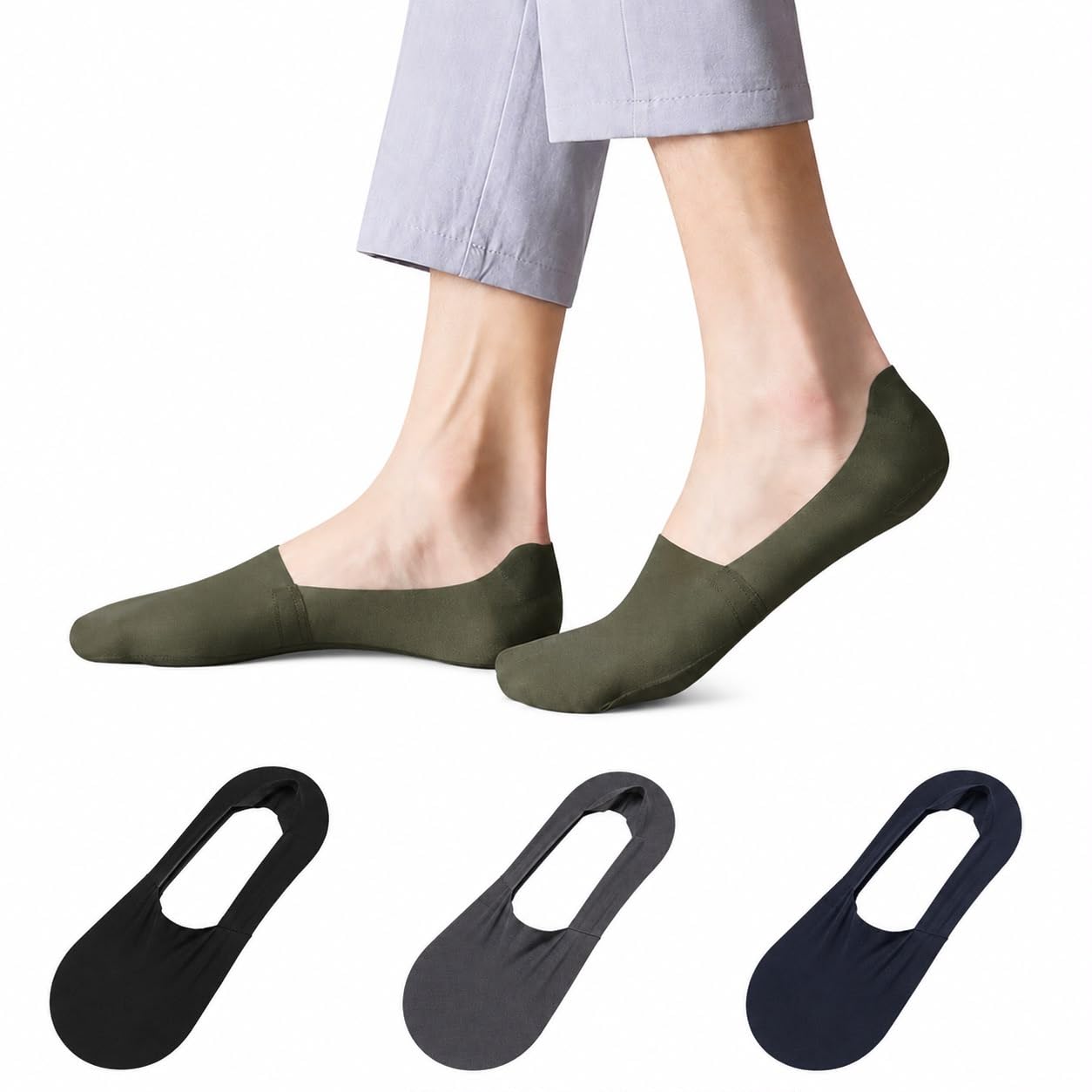 Unisex Loafer Socks No-Show Cotton Socks Multicolored Pack of 3 | Socks-image-49