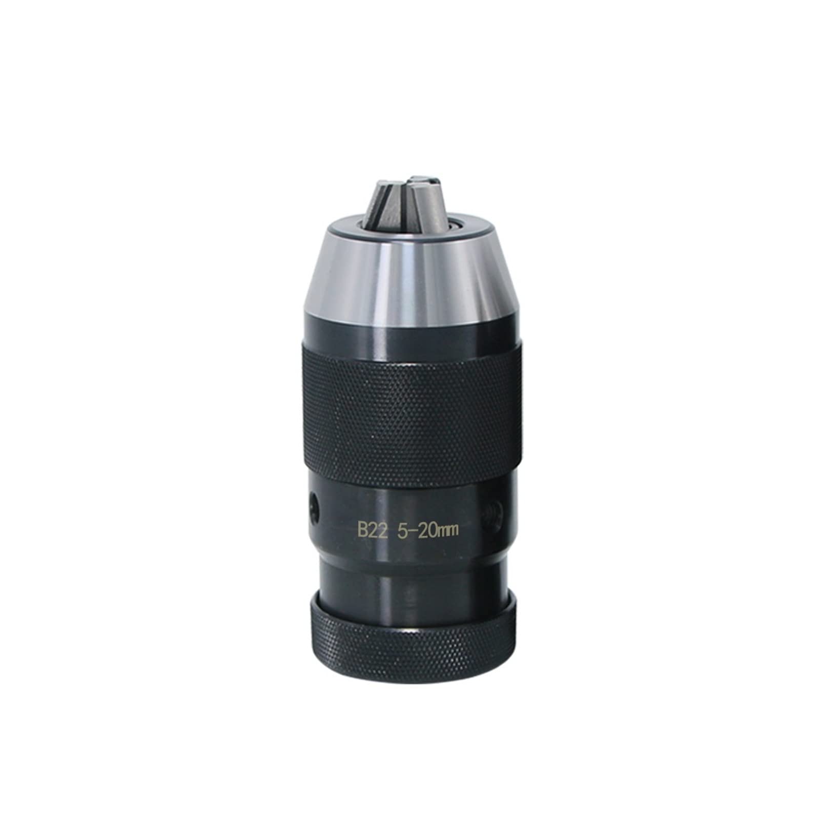 Automatyczny samozaciskowy uchwyt wiertarski B10 B12 B16 B18 B22 MT1/2/3/4 korbowód z chwytem stożkowym uniwersalny (Color : Black, Size : B22 5-20mm)