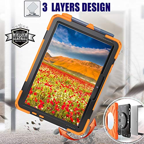Sfulatdc Compatible with Surface Go Case,Shockproof Heavy Duty Rugged Full Body Cover with Strap and Kickstand for Microsoft Surface Go 4/3/2/1 Orange - Image 2