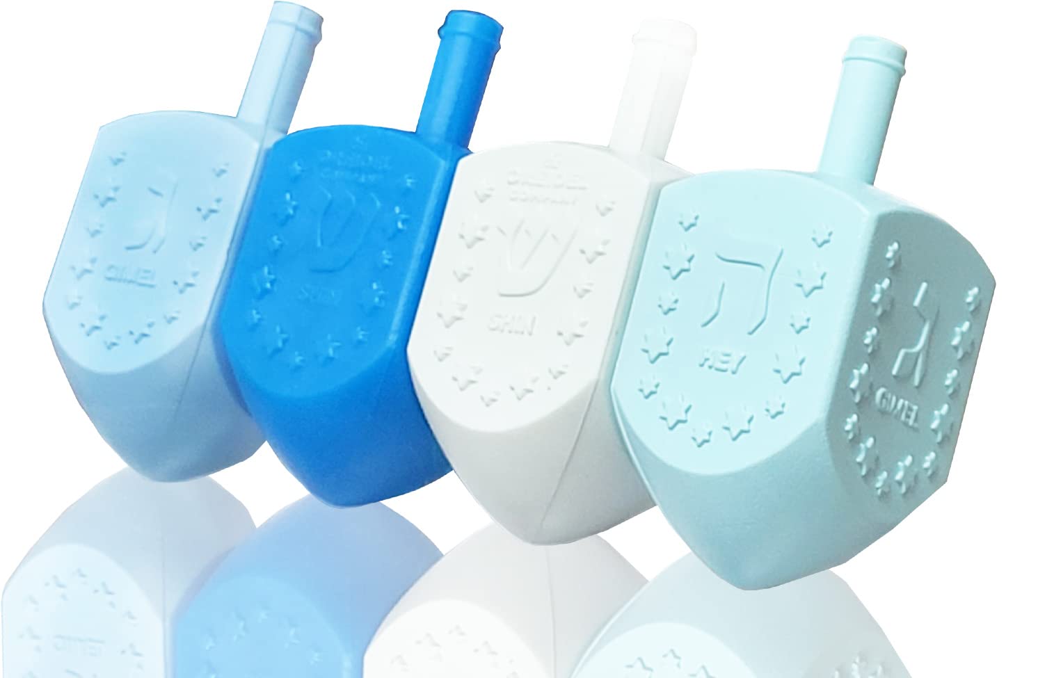 The Dreidel Company Hanukkah Blue and White Plastic Dreidel (30-Pack)