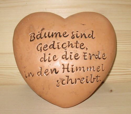 Herz mit Spruch "Bäume..." aus Keramik terra 23 cm Amazon.de Garten