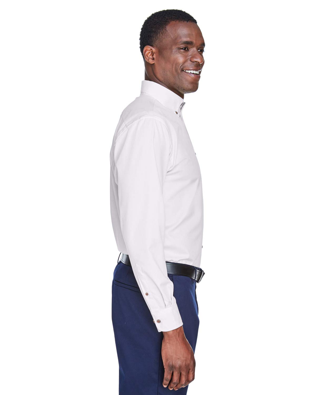 Harriton Mens Long-Sleeve Twill Shirt with Stain-Release (M500)