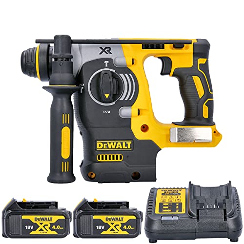 DEWALT DCH273N 18V XR SDS Plus Hammer Drill Body with 2 x 4Ah Batteries & Charger