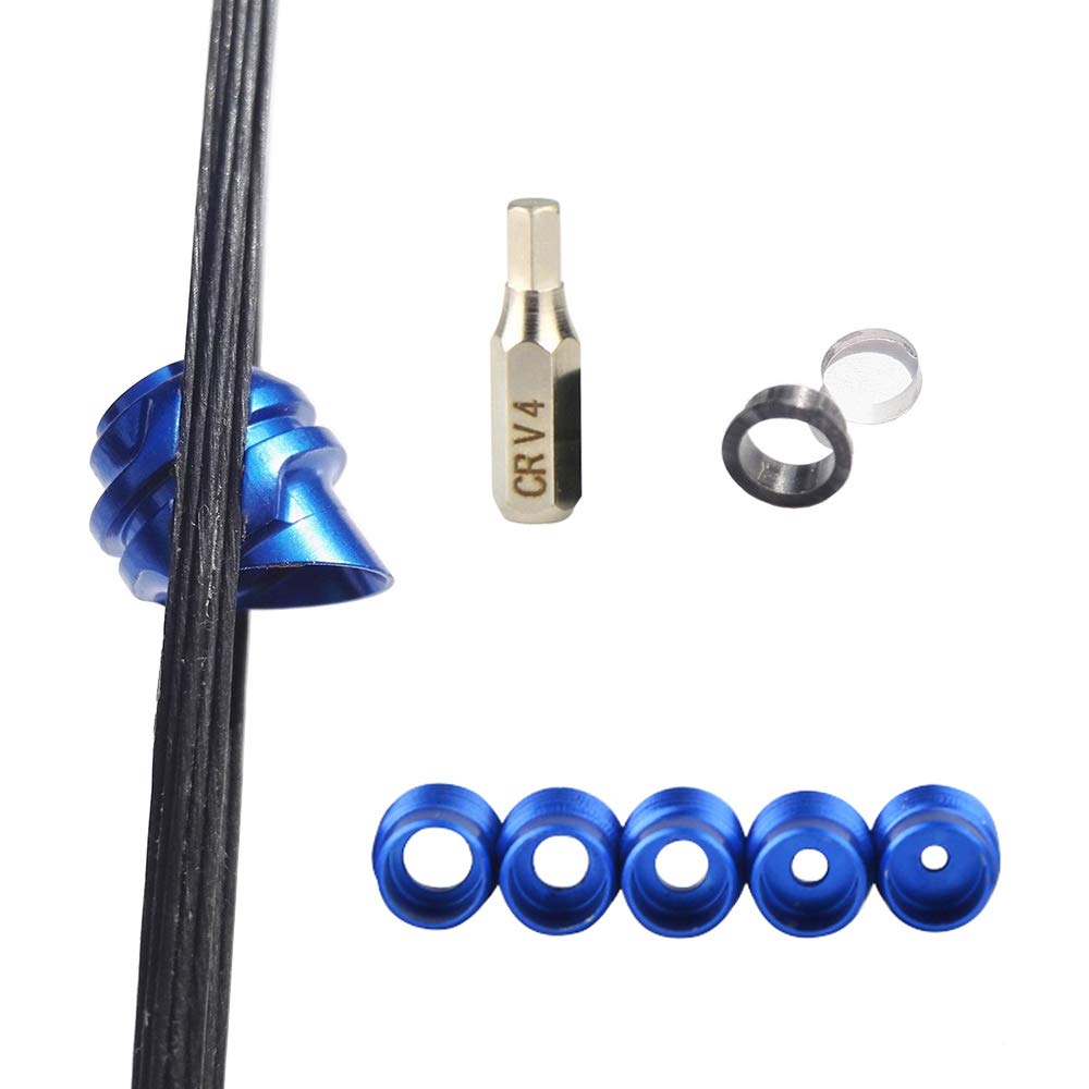 SHARROW Archery Hooded Peep Sight Aluminum Housing with Clarifier Lens and 5 Size Inner Cores Aperture Kit for Compound Bow (Blue, 37°/ 8 times lens)