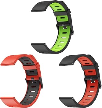 22mm Xiaomi Huami Correa, Silicona Doble Color Deporte Pulsera de Repuesto, Compatible  Samsung Gear S3/Galaxy Watch 46mm/Huawei Watch GT 46mm/Huawei Watch GT 2  46mm/GTR 47mm Banda, 3 Piezas : Amazon.es: Electrónica