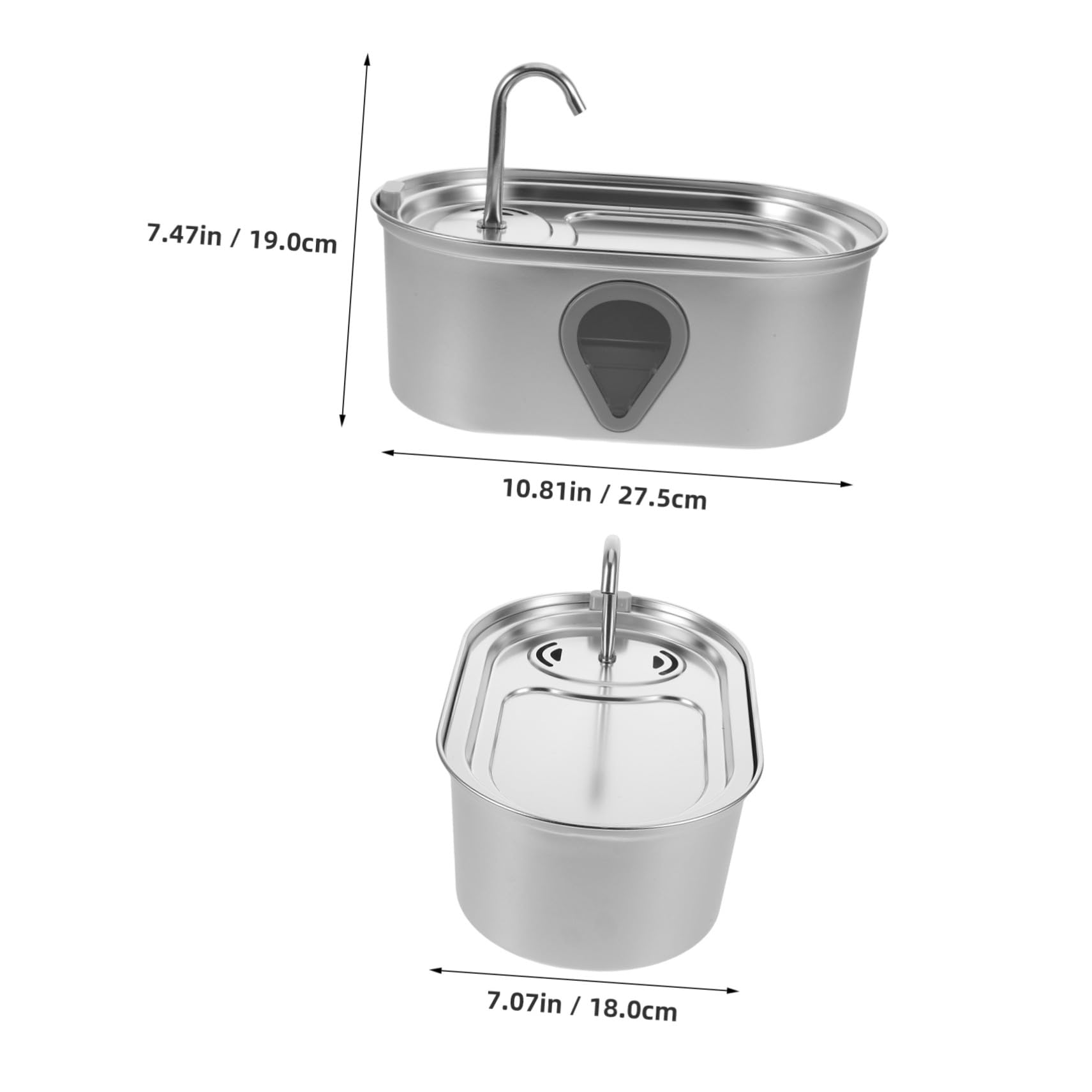 VANZACK Dispenser Acqua Automatico per Gatti Filtrazione Continua Funzionamento Silenzioso Acciaio Inox per Piccoli Animali Domestici Ricarica USB