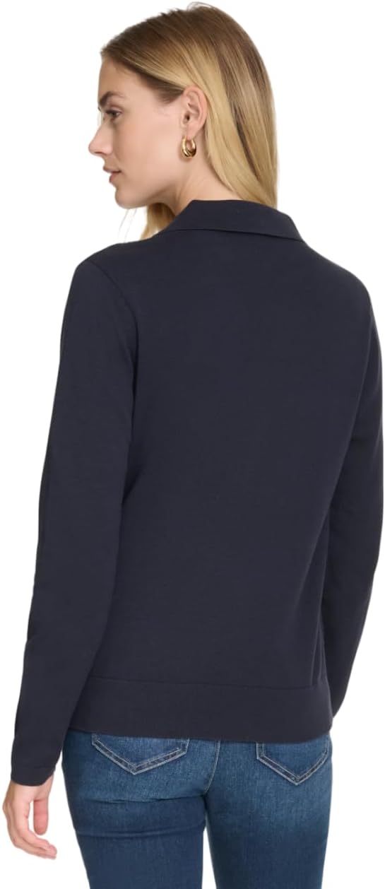 Nautica Womens V-Neck Cable Polo Long Sleeve - Image 4