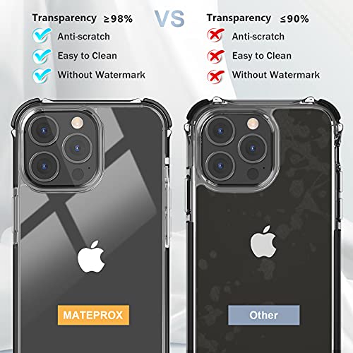 MATEPROX Compatible with iPhone 13 Pro Case Clear Heavy Duty Protective Crystal Back Cover with Shockproof Bumper Case for iPhone 13 Pro 6.1" 2021(Black) - image 5