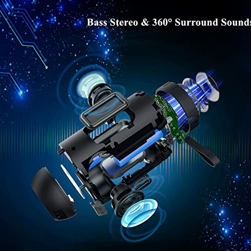 Comiso X26 Bluetooth Speaker, Ipx5 Waterproof Speakers 360° Hd Surround Sound With Punchy Bass, Wireless Dual Pairing, 24H Playtime, Portable Speaker For Shower, Home, Outdoor, Camping, Beach - Grey #TOP1