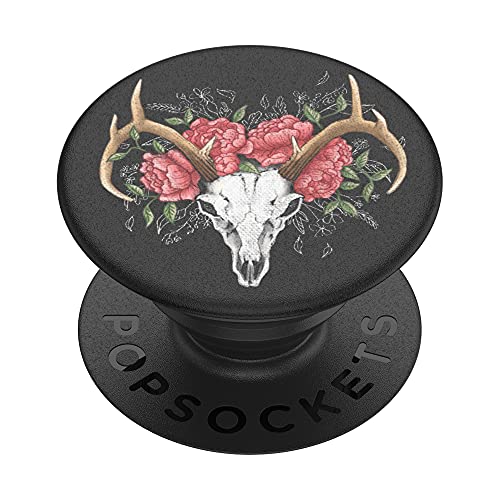 PopSockets PopGrip - Expanding Stand and Grip with a Swappable Top for Smartphones and Tablets - Boho Bouquet Black