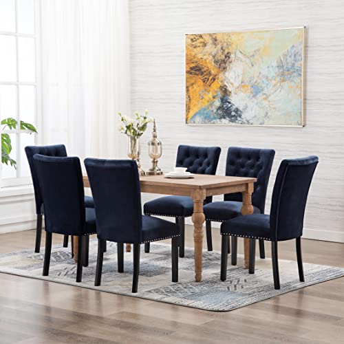 Adochr Velvet Parsons Upholstered Dining Chair, Accent Chairs Dining Room Chairs Set Of 2(Blue) #TOP4