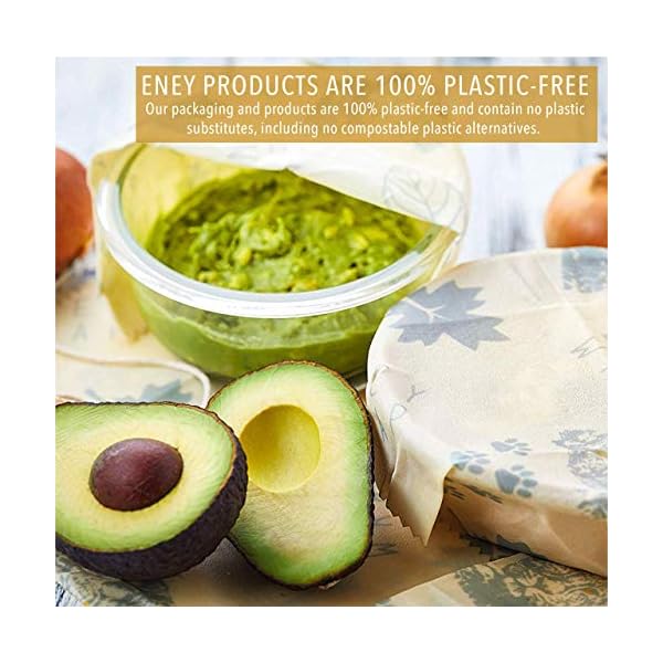 ENEY-Premium-Organic-Beeswax-Food-Wrap-Set-Of-7-Eco-Friendly-Reusable-Wraps-No-Synthetic-Wax-or-Chemicals-Includes-1-XL-Bread-Wrap-2-Large-2-Medium-2-Small-and-Original-Wax-Replenisher ENEY Premium Organic Beeswax Food Wrap | Set Of 7 Eco-Friendly Reusable Wraps | No Synthetic Wax or Chemicals | Includes…