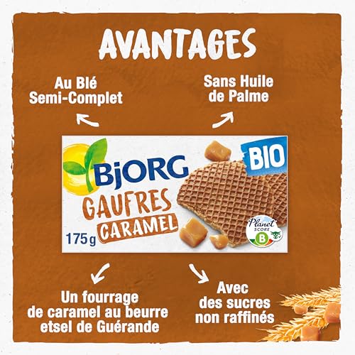 Biscuits Bio Gaufres Caramel Bjorg Le Paquet De 6 - vue 3