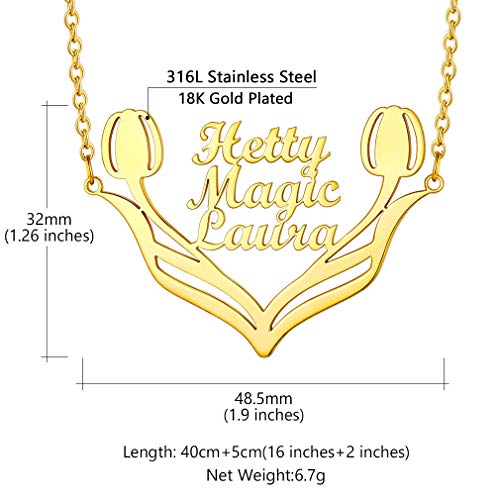 Collier personnalisé prénom Custom4U avec pendentif infini en acier inoxydable doré - 5