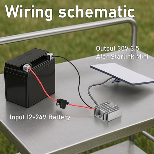Image of Starlink Mini 12V Adapter DC Step Up Converter Starlink Mini Power Cord 12V /24V to 30V 3.5A Starlink Mini Power Supply Boost Conversion with Fuse