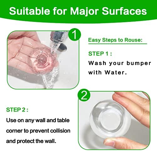 ZCGEL Door Stops,Clear Rubber Door Stopper Bumpers Wall Mounted,Self-Adhesive Wall Protector,Wall Shield & Silencer for Protecting Wall, Doorknobs, Refrigerator Door, Cabinets (9pcs)