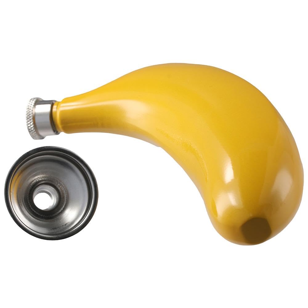 couponhub 5 oz Banana Shaped Stainless Steel Flask with a Funnel for Funny Gift Hidden Whiskey Bottle Alcohol Pot for Men Traveling Fishing Hunting Hiking Camping