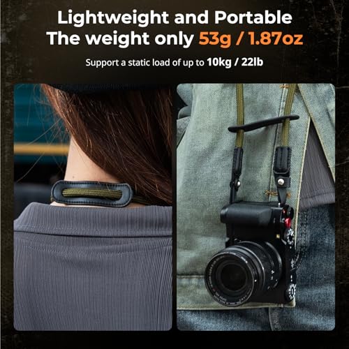Image of SMALLIRG Rope Camera Neck Shoulder Strap, Adjustable Braided Shoulder Strap with O-Ring and Leather Pad