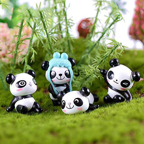 Panda Cake Toppers, Fashionclubs 12pcs Cute Panda Toys Figurines Playset for Cake Decoration, DIY Fairy Garden Miniature Ornaments Doll - Thumbnail 7