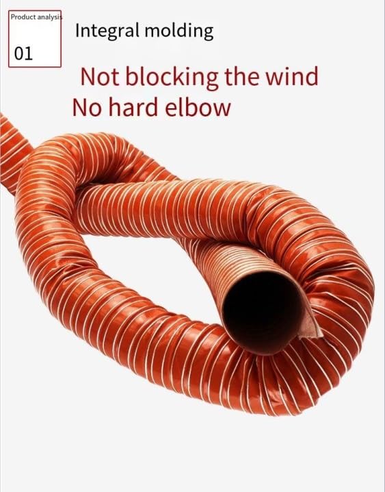 Red High-Temperature Resistant Silicone Duct Hose - 4M Flexible Ducting for HVAC, Exhaust Systems, and Industrial Applications (25mm-450mm)(20mm4xm)