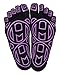 Mato & Hash 5-Toe Exercise Barefoot Feel Yoga Toe Socks With Full Grip Black/Radiant Orchid M/L