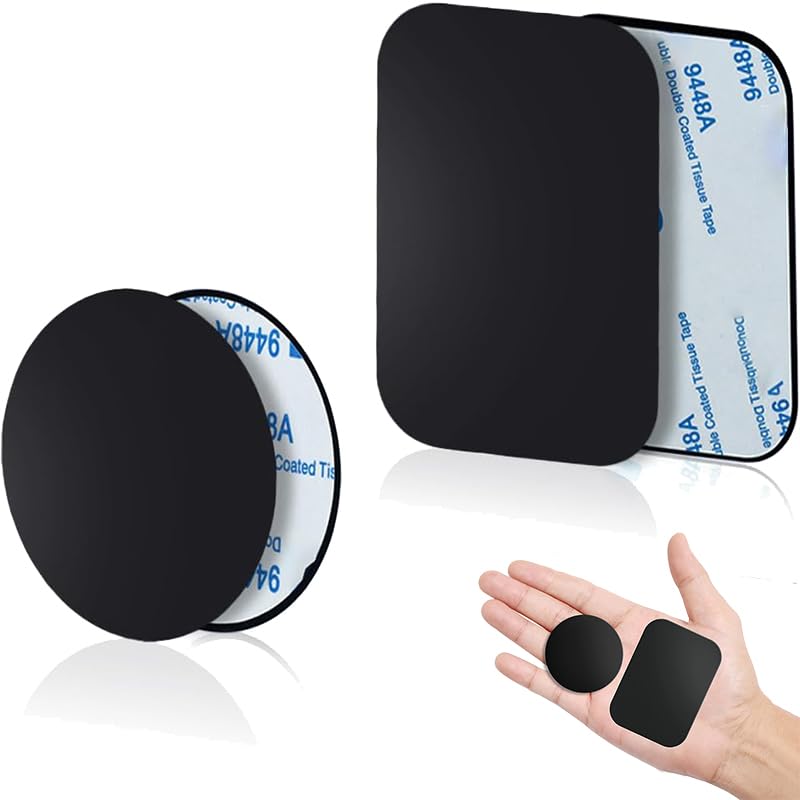 BTOPB 4 Stück Magnet für handyhülle Set Magnet handyhalterung fürs Auto magnetplatte selbstklebend (2 Rounds and 2 Rectangular) Compatible with Magnetic Car Mobile Phone Holder