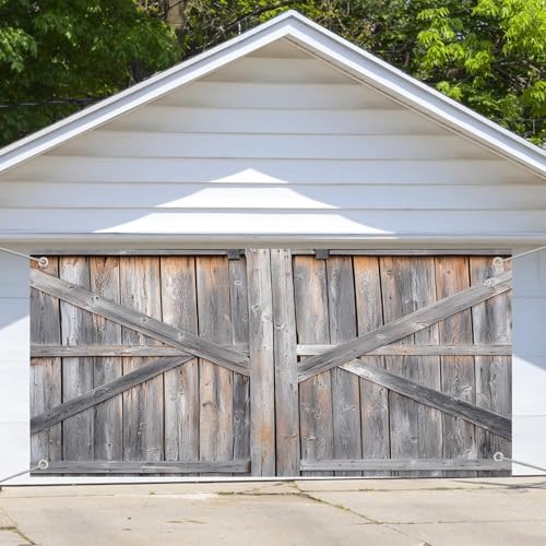 Barn Door Garage Door Cover Banner Decorations, Rustic Wooden Western