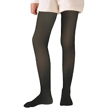X-CHENG Fleece Lined Tights Sheer Girls, Kids Fake Translucent Warm Thermal Thick Leggings Pantyhose Pants for Winter
