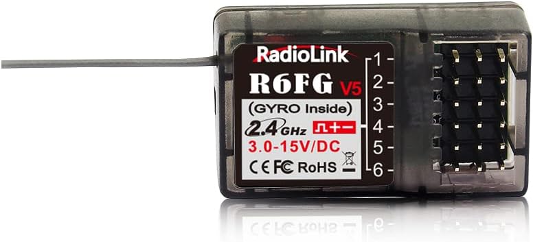 RadioLink Genuine Product Certified with Technical Approval Seal R6FG Receiver Series Remote Control Car Transmitter RC4GS / RC6GS / RC8X RadioLink Transmitter Receiver 2.4GHz 6ch with Gyro