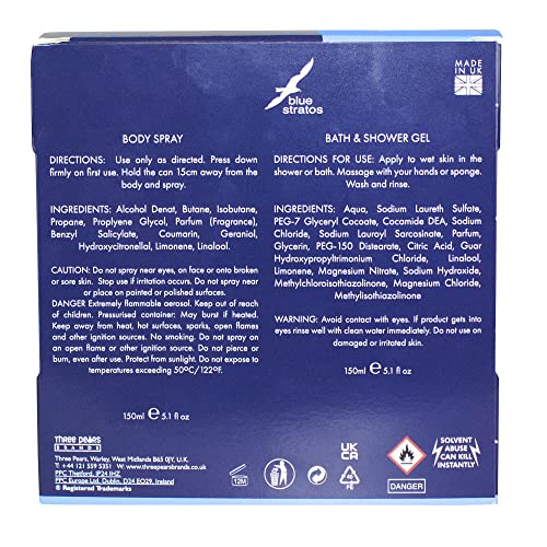 Blue Stratos Gift Set Containing 150ml Bath and Shower Gel and 150ml Deodorant Body Spray - Image 3