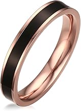[Rockyu] 指輪 レデイース シンプル リング ピンクゴールド シルバー ステンレス指輪 シリコン 細身 幅3mm 軽い指輪 金属アレルギー対応 ファッショリング 韓流