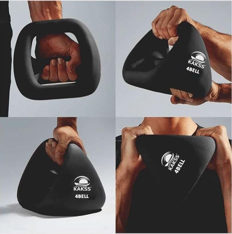 Image of Kakss 4BELL 8kg Multipurpose Gym Equipment 4-in-1 Dumbbell, Kettlebell, Push-Up Bar & Med Ball, Compact Home Workout Tool for Men & Women, GRIP THE FUTURE OF FITNESS (ONE PIECE)