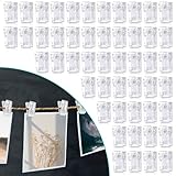 50Pcs Clear Plastic Clips for Hanging Photos - Small Paper Clips for Hanging Pictures Christmas Card Clips Clear Display Clips Backdrop Clips- Home Decoration Art Craft Display Hook Clips for Curtains