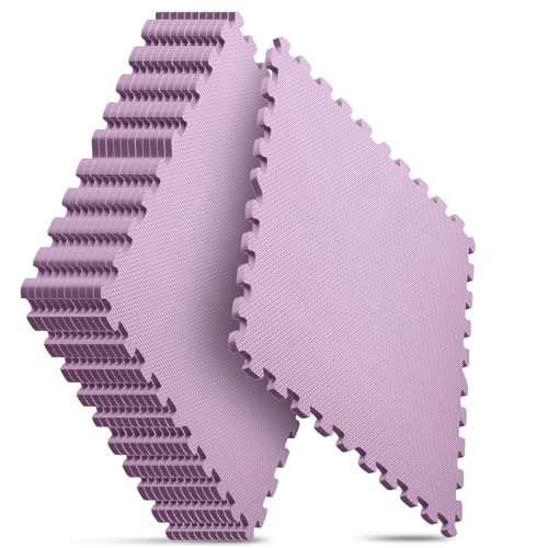 Image of Home Gym Mat, Puzzle Exercise Mat, EVA Interlocking Foam Floor Tiles for Home Workout Equipment and Kids' Play Areas - Blue, 24 in x 24 in x in - (Pink, 12 Pack (48 SQ FT))