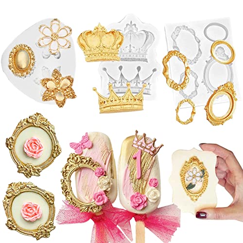 JeVenis Vintage Frame Cupcake Fondant Mold Baroque Style Fondant Silicone Mold for Sugarcraft...