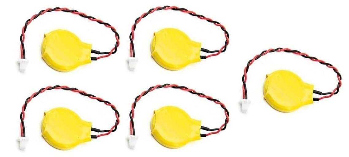 WiredCom CR2032 3V PLC BIOS CMOS Notebook Laptop Lithium Mother Board Battery 2 Pin Connector (Pack of 5)