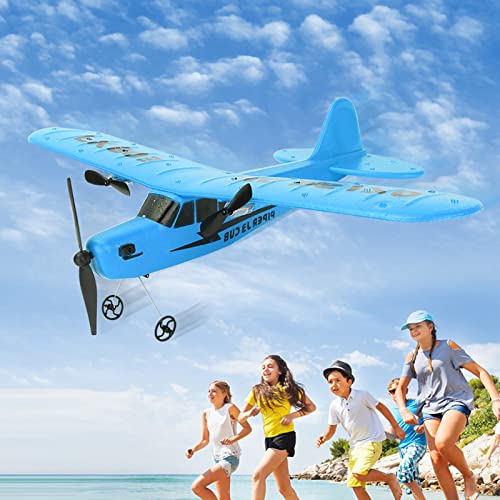 Avión de control remoto 2.4G para niños: helicóptero avión RC azul de 2 canales 5