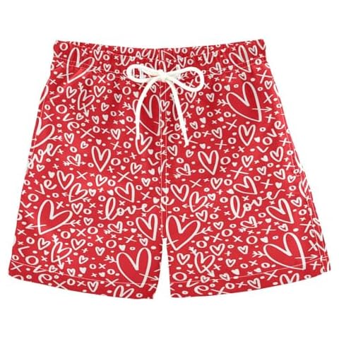 UMIRIKO Kids Swim Trunk, Heart Boys Swim Trunks with Drawstring, Kids Swimwear, Toddler Beach Shorts Size 6 20240651 Cover