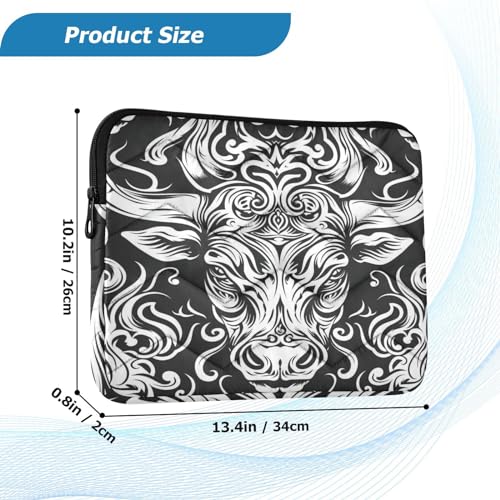 Funda para laptop 13-14 pulg patrón vaca impermeable miniatura 3