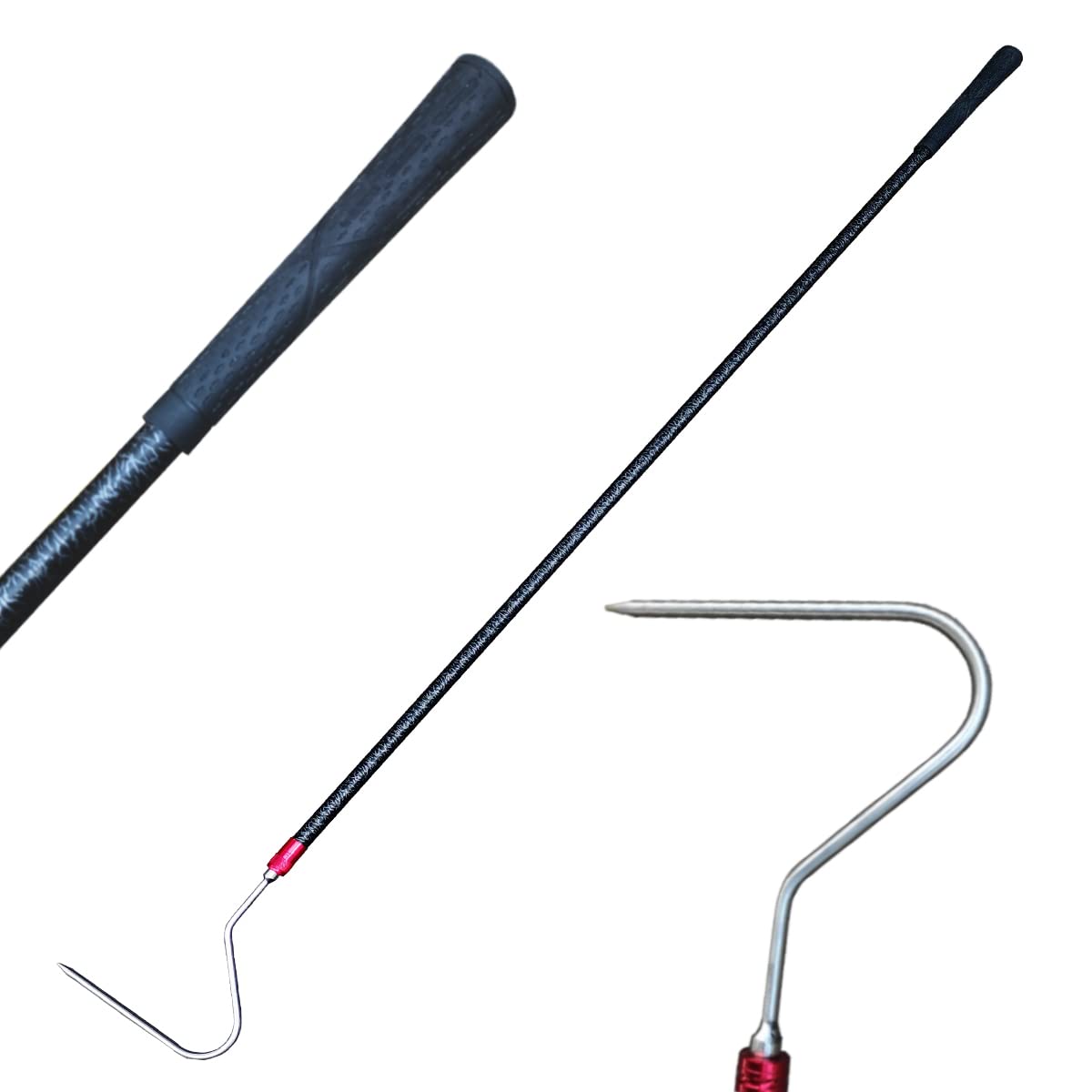 48'' High-Carbon Snake Hook Catcher Stick Tongs Grabber Reptile Pick-up Handling Tools for Catching,Moving Snakes or Hunting Game Finders