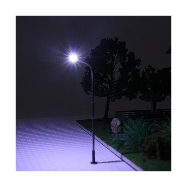 Evemodel LQS07 10 STK. Peitschenlampen LED 85mm TT / H0 Straßenlampen Flexible Höhe NEU – Bild 6