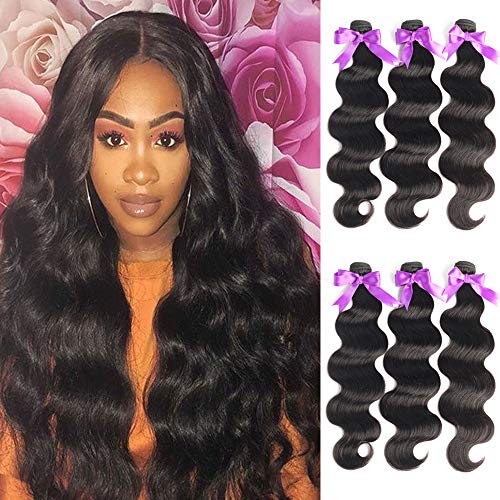 Beaudiva Hair Brazilian Virgin Hair 3 Bundles Body Wave Hair 100% Unprocessed Brazilian Human Hair (10 12 14inch, 3 Bundles)