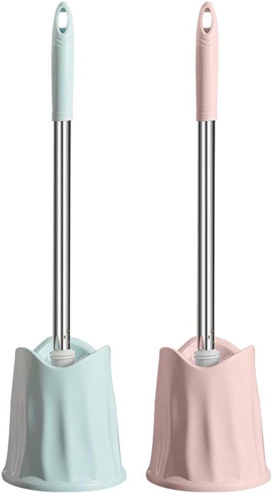 Toilet Brush Holder Toilet Brush and Bracket, 2 Stainless Steel Long Handle Cleaning Brushes, Powerful Cleaning Power Toilet Brushes,Toilet Brush with Holder