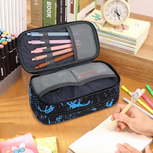 Image of Mountain guest Pencil Cases for kids, Large Capacity Pencil Pouch, Office College School Marker Organizer Case pen for Men Women Adult Teens