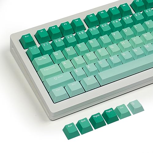 XVX Green Keycaps, Double Shot PBT Gradient Keycap Set, Cherry Profile Custom Keycaps, for Mechanical Keyboards, Full 132 Key Set, US and UK Layouts